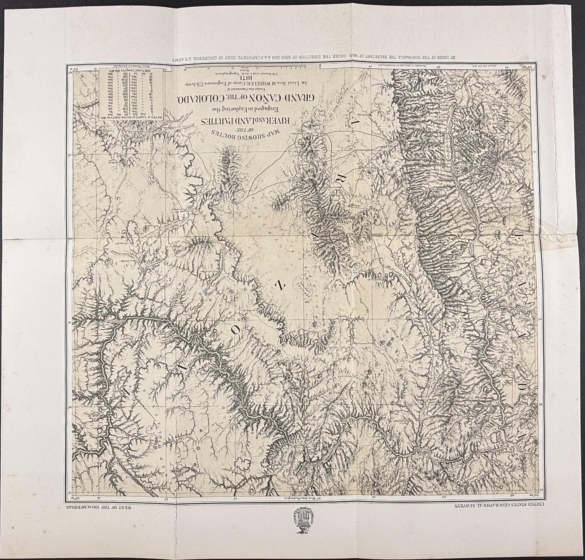 Emory — Grand Canyon Survey Map c.1857