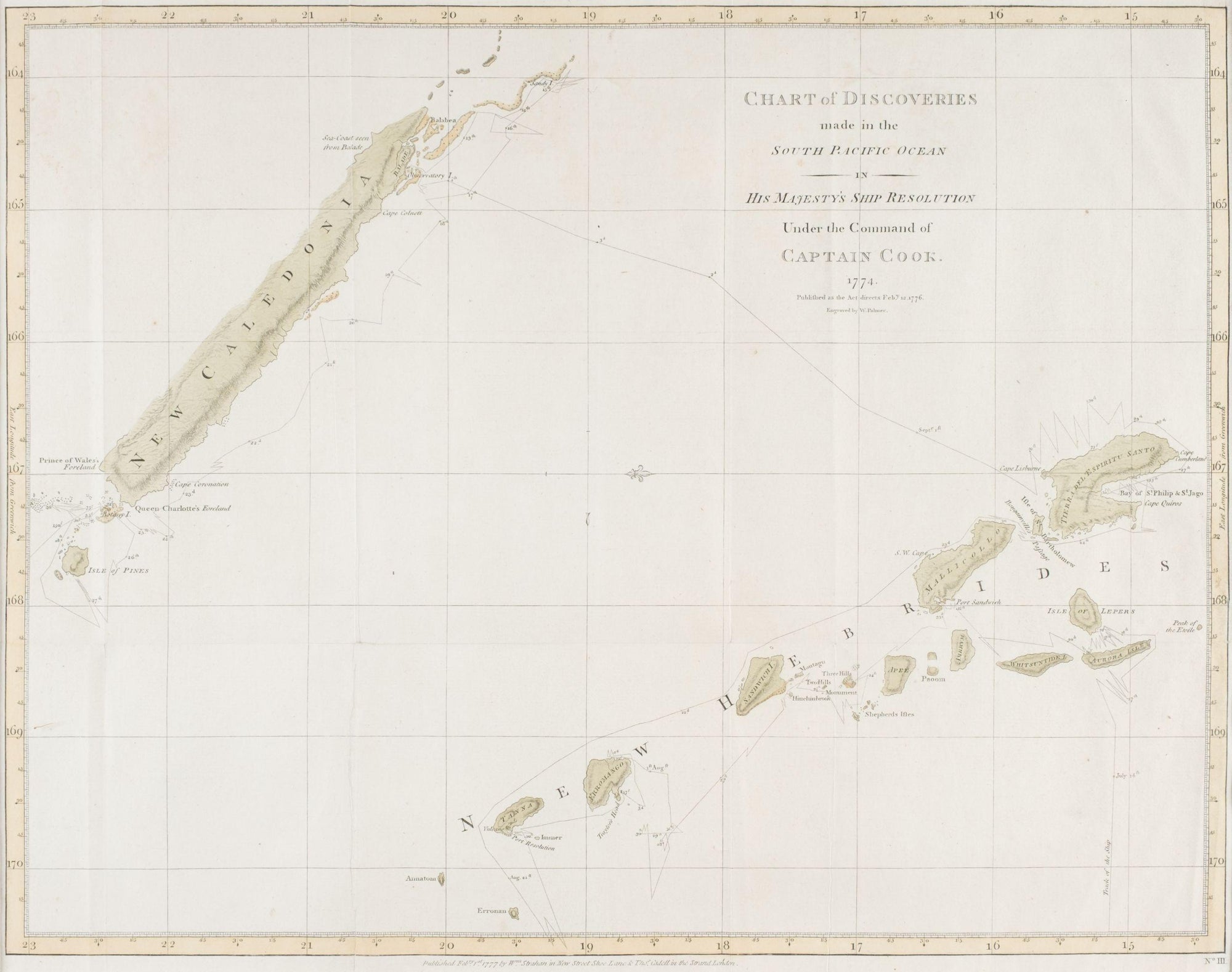 Cook — Three Second Voyage Charts 1777 — main view