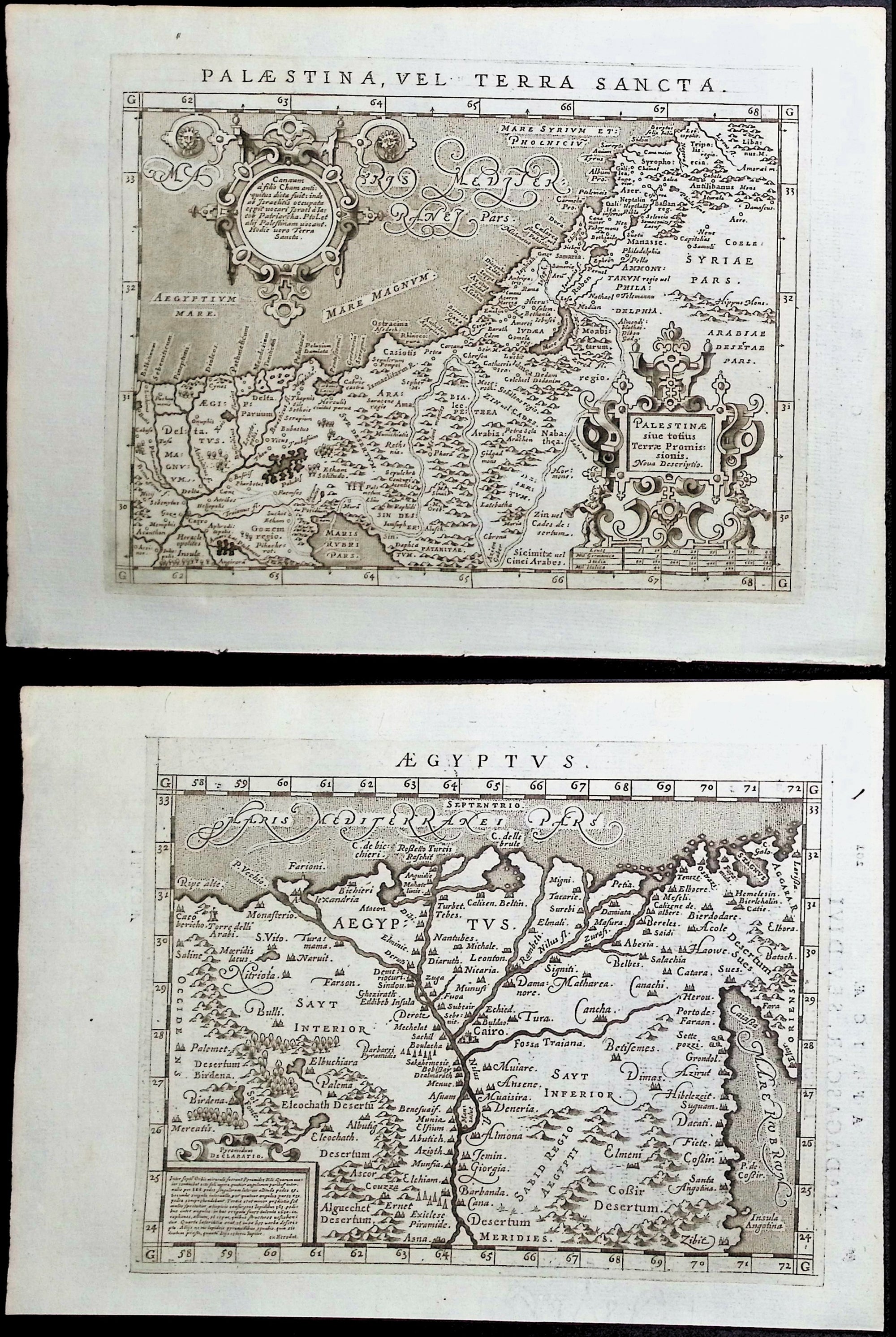 Magini's Ptolemy — Pair of Maps: Holy Land & Egypt/Nile 1596 — main view
