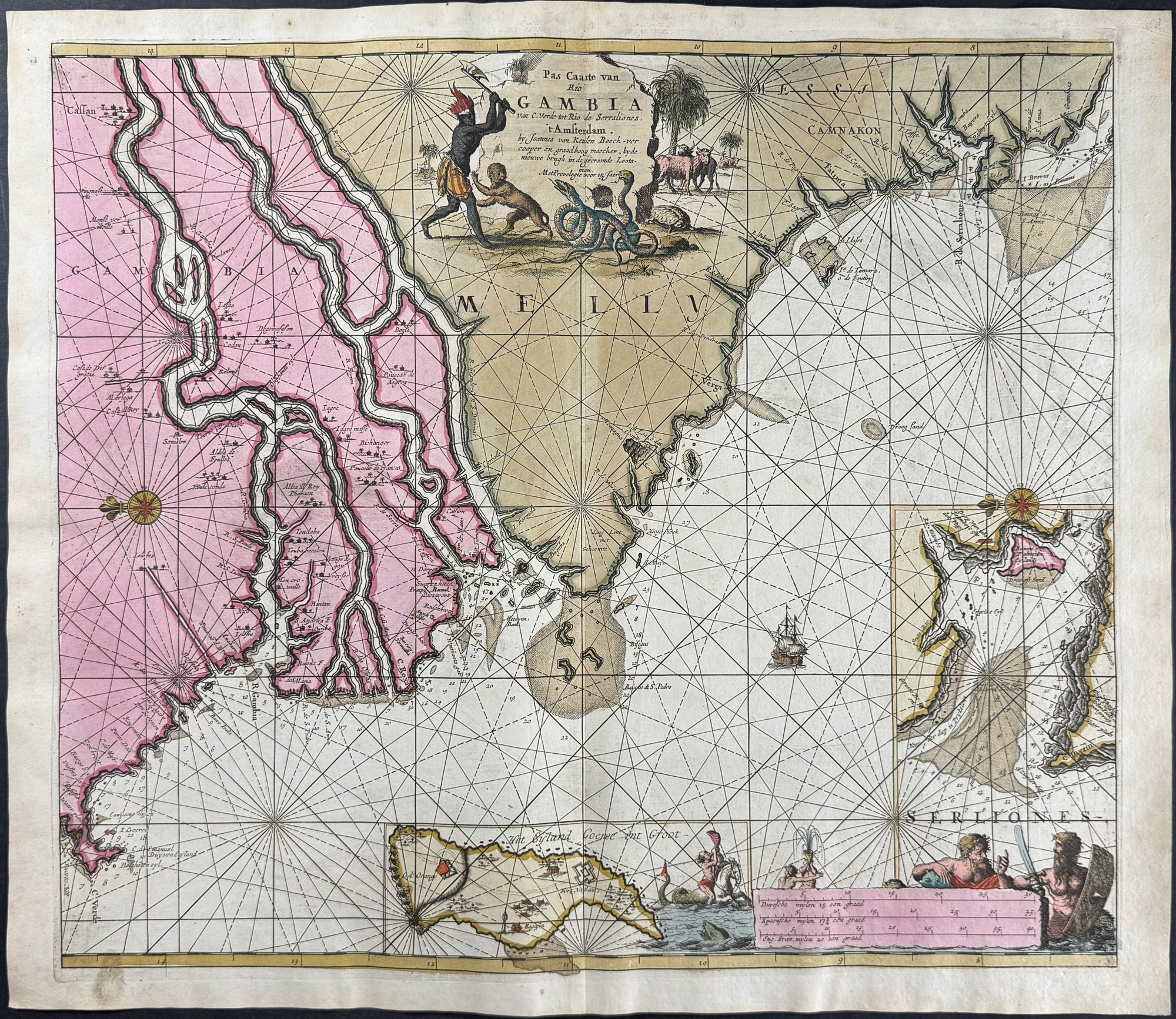Van Keulen — Sea Chart of the Gambia River c.1683 — main view